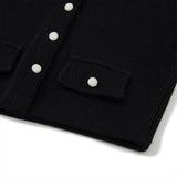Haley Collar Knit Cardigan [BLACK] (6638363050102)