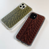 CABLE KNIT HARD JELL CASE_KHAKI