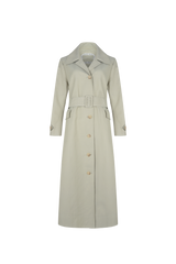 Shirring trench coat khaki