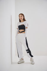 アンフットスリットクロップTシャツ/Unfooted Slit Crop Tee(9189)