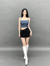 デニムフリーストラップトップ/802. Denim free strap top (3color)