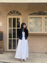ポエムバックリボンスリムノースリーブドレス / Poem Back Ribbon Slim Sleeveless Dress(2 colors)