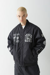 ロゴパッチバーシティジャケット/BSR2223FWJK020 DFR LOGO PATCH VARSITY JACKET BLACK