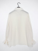ダスティーシースルーラッフルシャツ / Dusty See-through Ruffle Shirt (3color)