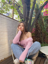 sky pink top cardigan (6676065026166)