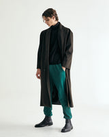 UNISEX FAKE NUBUCK MAXI COAT M - DARK BROWN (6636063096950)
