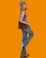 エンティックバタフライブーツカットデニムパンツ / entic butterfly bootscut denim pants