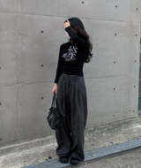Stripe strap slacks