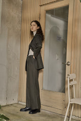 ウールツイルセットアップジャケット/WOOL TWILL SETUP JACKET_DEEP KAHKI