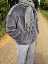 Pleddy Rabbit Fur Zip Up Jacket (5color) (6617705087094)
