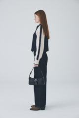 ボウクル2WAYジップアップニット / Boucle 2way Zip-up Knit [Navy]