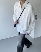 ウォッシングルースフィットクロップシャツ / ECT Washing Loose-Fit Cropped Shirt (4 colors)