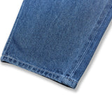 Wide Tapered Retro Denim Pants Blue