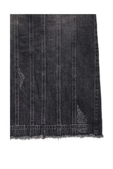 デニムパネルロングスカート / DENIM PANELLED LONG SKIRT (BLACK)