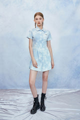HIDE Tie Dye Denim Dress (Sky Blue) (6570969104502)