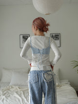 アイレットビスチェカーディガン/eyelet bustier cd - ivory