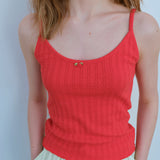 ローズノースリーブTシャツ / ROSE SLEEVELESS TEE, RED