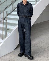 モノリネンツータックデニム / LE Mono Denim Long-Sleeved Shirt