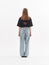 フラワープリントワイド半袖Tシャツ / flower print wide short sleeve t-shirt (4470382493814)