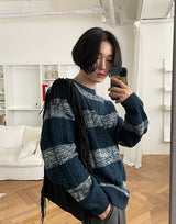 Stripe Extended Sleeve Knit Top (3color) (6598830063734)