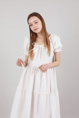 ロマンティックシャーリングロングワンピース / Romantic Shirring Long Onepiece Ivory