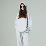 ハートプリンティングパーカー/HEART PRINTING HOODIE-WHITE MELANGE
