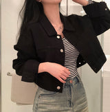 [BELLIDE MADE] creamy cropped cotton jacket