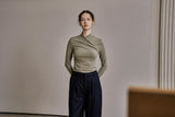 ドレープジャージートップス/DRAPE JERSEY TOP_KHAKI