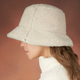 Monogram label fleece bucket hat