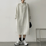 ボトムスリットフードドレス/Bottom slit hooded dress