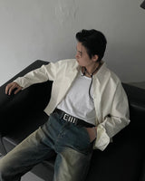 レザークロップシャツ