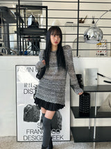 ボカシウェーブルーズニット/Bokashi weave loose knit