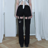 1 1 デニムカットアウトパンツ / 1 1 denim cut out pants - BLACK