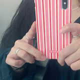ピンクストライプケース / Pink stripe case(glossy)