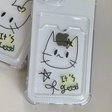 ジャンピングフレンドキャットカードストレージフォンケース