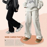 Tantan Cotton Cargo Pocket Wide Pants