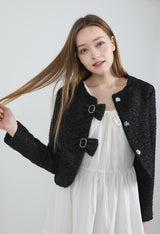 ツイードリボンジャケット / Tweed Ribbon Jacket Black