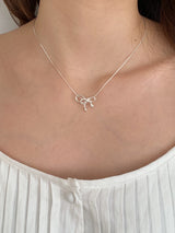 レターリボンネックレス / [925silver] Letter Ribbon Necklace