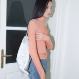 GLOSSY QUILTING STRING BAG_SILVER
