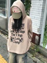アイズオーバーサイズフィットワッフルニットフーディ