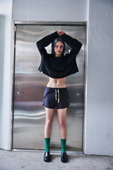 VINTAGE P. DYEING CUT-OUT CROP-TEE (Black) / ビンテージダイングアウトクロップT