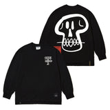 スカルオーバーサイズロングスリーブTシャツ/22 SKULL OVERSIZED LONG SLEEVES T-SHIRTS WHITE MELANGE / BLACK