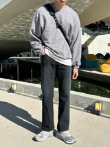 LMN ジェフワイドジーンズ / LMN Jeff Black Wide Jeans (black)