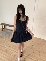 レノアハートネックミニスリーブレスワンピース/ Lenoa Heart Neck Mini Sleeveless One Piece