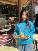 [SALE] blue flower knit