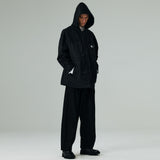 ツータックワイドシルキーパンツ/TWO TUCK WIDE  SILKY  PANTS-BLACK