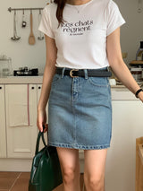 ルシャレタリングＴシャツ / LES CHATS LETTERING T-SHIRT WHITE