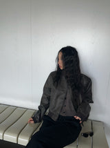 Hazelnut leather jacket