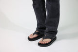 SUNSET SLIDE LEATHER BLACK 553