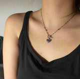 eh ユニークハートサージカルトグルバーネックレス/eh Unique Heart Surgical Toggle Bar Necklace